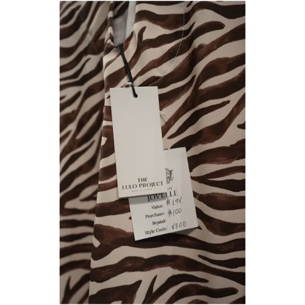 The Lulo Project Tent Dress Women Brown Animal Print Long Sleeve Casual NWT - Picture 6 of 6